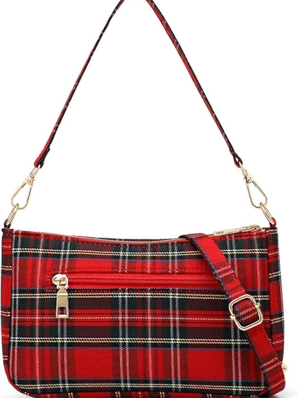 Red Plaid Shoulder Bag - Stylish Women's Tote